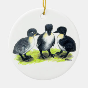Blauwe Zweedse Eendjes Keramisch Ornament