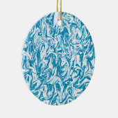 Blauwe zwijn keramisch ornament (Rechts)