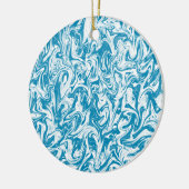 Blauwe zwijn keramisch ornament (Links)