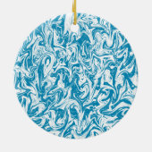 Blauwe zwijn keramisch ornament (Achterkant)