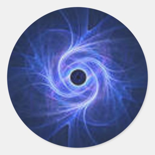 Blauwe zwijn ronde sticker (Voorkant)