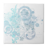 Blauwe zwijn tegeltje (Voorkant)