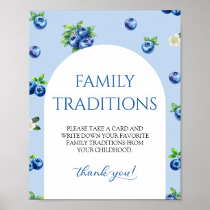 Blauwebes Babyshower Familie Tradities Game Poster
