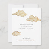 Blauwehete-luchtballon Witte babyfeestje Bedankkaart (Achterkant)