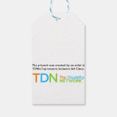 blauwerige sneeuwstorm cadeaulabel (Achterkant)