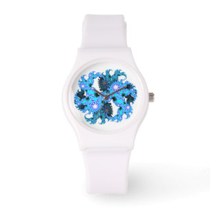 Blauwfractal watch horloge