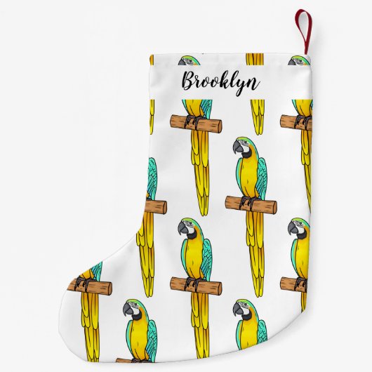 Blauwgele cartoon kleine kerstsok (Achterkant)