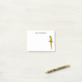 Blauwgele cartoon post-it® notes (Op bureau)