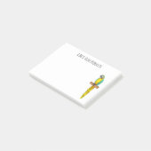 Blauwgele cartoon post-it® notes (Schuin)