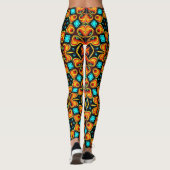 Blauwgele Leggings met patroon (Achterkant)