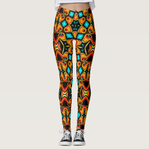 Blauwgele Leggings met patroon