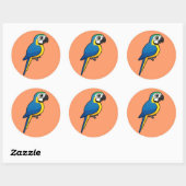 Blauwgele Macaw Ronde Sticker (Vel)