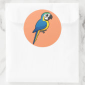 Blauwgele Macaw Ronde Sticker (Tas)
