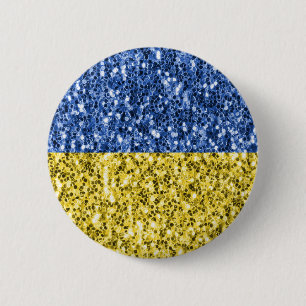 Blauwgele Oekraïense vlag Ronde Button 5,7 Cm