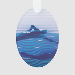 Blauwgelijnde swimmer Silhouettes Ornament