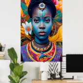 Blauwgezicht Afrikaanse prinses Poster (Thuiskantoor)
