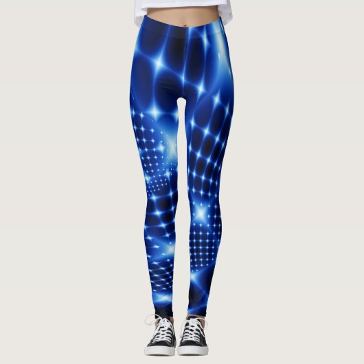 Blauwgloeifractal Leggings (Voorkant)