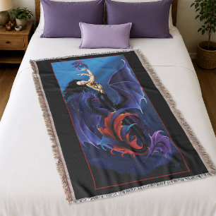 Blauwgotische Draken Zeemeermin Fantasy Paars Deken