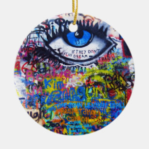 Blauwgraffiakoorts Keramisch Ornament