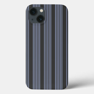 Blauwgrijs en houtskool met vijf stripe patronen iPhone 13 hoesje
