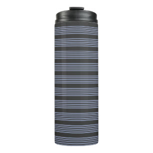 Blauwgrijs en houtskool met vijf stripe patronen thermosbeker