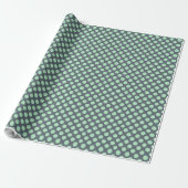 Blauwgrijs en Mint Polkadot Pattern Cadeaupapier (Uitgerold)