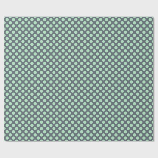 Blauwgrijs en Mint Polkadot Pattern Cadeaupapier (Vlak)