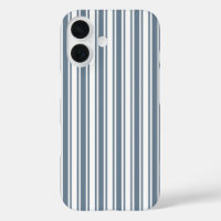 Blauwgrijs en wit snoep strepen Hoesje-Mate iPhone