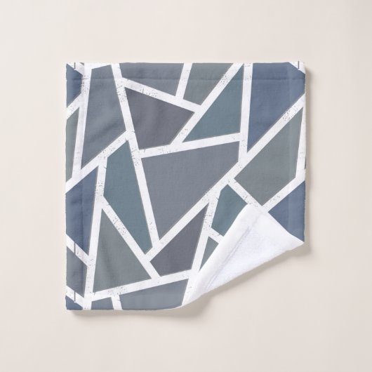 Blauwgrijs mozaïekpatroon bad handdoek (Wasdoekje)