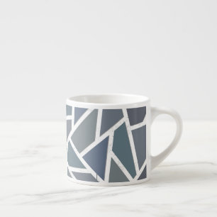 Blauwgrijs mozaïekpatroon espresso kop