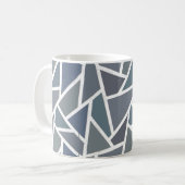 Blauwgrijs mozaïekpatroon koffiemok (Voorkant links)