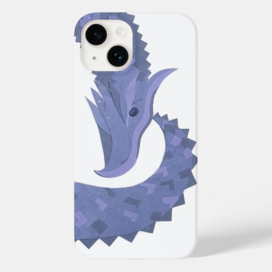 Blauwgrijze hartdraak op wit Case-Mate iPhone case (Achterkant)