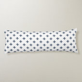 Blauwgrijze polka kruist wit lichaamskussen (Achterkant)