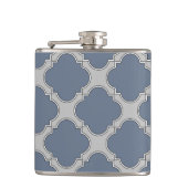 Blauwgrijze quatrefolie heupfles (Voorkant)