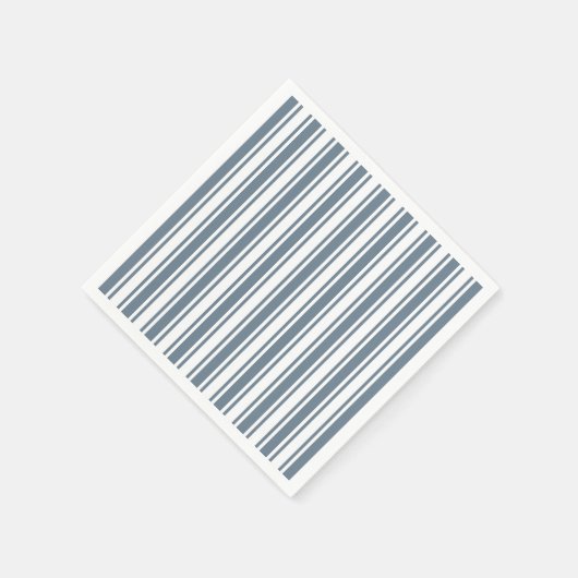 Blauwgrijze strepen en witte snoepjes servet (Hoek)