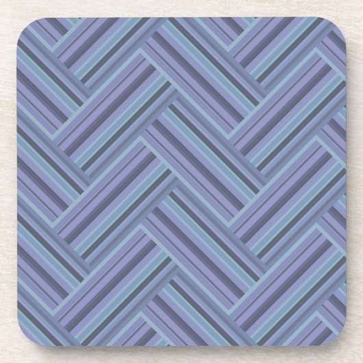 Blauwgrijze strepen met dubbel weef patroon drankjes onderzetter (Voorkant)