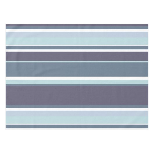 Blauwgrijze strepen tafelkleed (Voorkant (Horizontaal))