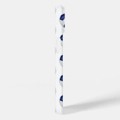 Blauwgrijze voetballen patroon monogram Case-Mate iPhone case (Achterkant / Rechts)