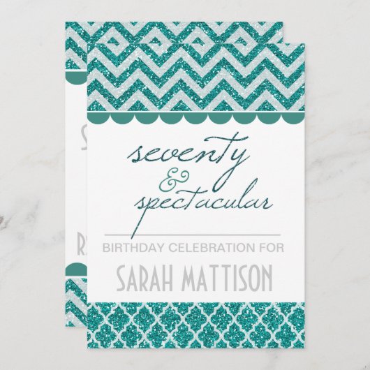 Blauwgroen 77 en spectaculaire uitnodiging (Voorkant / Achterkant)