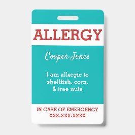 Blauwgroen aangepast Kinder voedingsalarm speciaal Badge