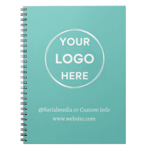Blauwgroen aangepast Logo Modern Minimalistisch Za Notitieboek