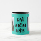 Blauwgroen aangepaste foto kat mam leven Moederdag Mok (Midden)