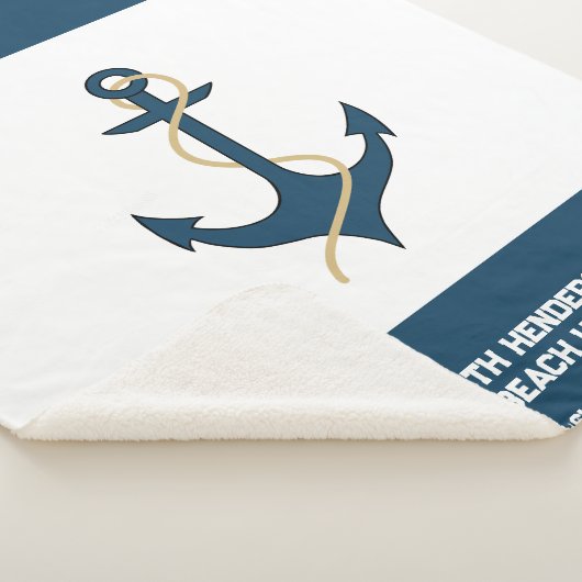 Blauwgroen aangepaste nautische sherpa deken (3/4)