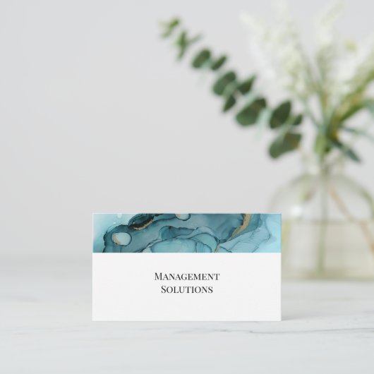 Blauwgroen Abstract Visitekaartje (Staand voorkant)