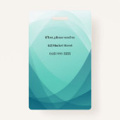 Blauwgroen Abstracte identiteitskaart voor foto's Badge (Achterkant)