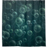 Blauwgroen Abstracte zeepbellen Douchegordijn (Voorkant)