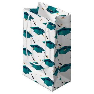 Blauwgroen afstuiknop met Confetti Klein Cadeauzakje