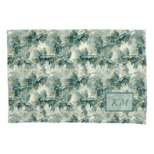 Blauwgroen afvoerkleppen laten een elegant grafis Kussensloop (Voorkant)