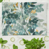 Blauwgroen afvoerkleppen laten een elegant grafis Theedoek (Gevouwen)