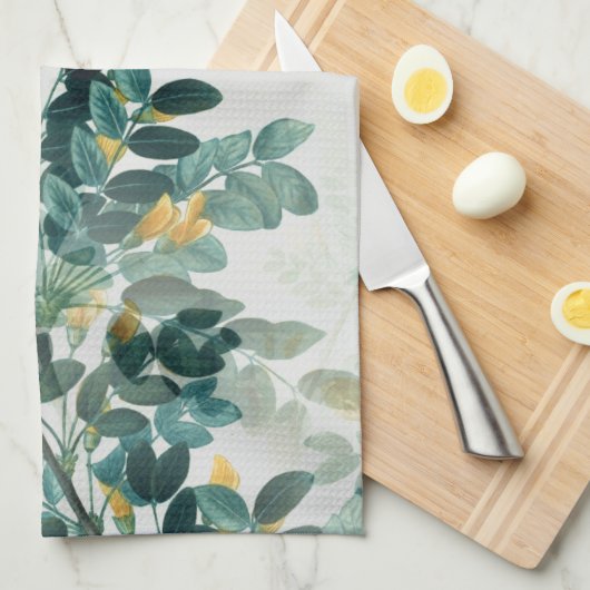 Blauwgroen afvoerkleppen laten een elegant grafis Theedoek (Quarter Fold)